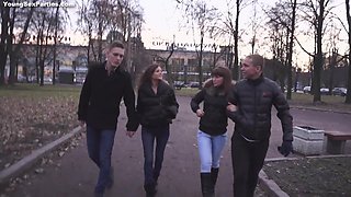 Russian amateur teens foursome sex