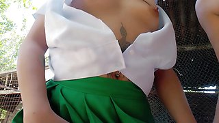 TINY TEEN 18 YEAR OLD STUDENT DRAGGED IN THE WOODS