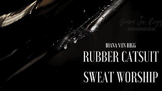 Femdom Rubber Catsuit Sweat Worship