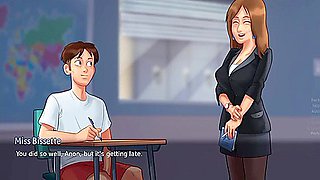 Car Toon And French Teacher In Sneaky Link With My Summertime Saga Gameplay)