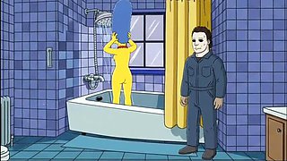 Halloween MILF Cartoon Blowjob - Marge Simpson Cheating Parody