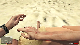 Sugar Daddy Trevor and Sugar Baby Tracey have sex in beach volleyball court