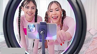 Fake Twins Share A Hot Stepdads Bed - Pov