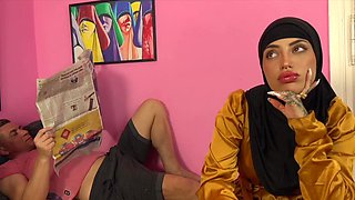 Whore in hijab provokes her husband