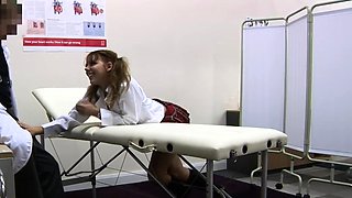 Uniform nurse CFNM get tugjob and BJ