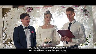 Vip4k. hot bride is having a cruel xxx with a master of ceremonies, guests are dazed