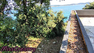 Dick Flash! We Got Caught! Teacher Blowjob Nude at the Sea (Cum In Mouth)! - MissCreamy