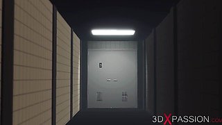 Patootie's extreme deepthroat action by 3DXPassion