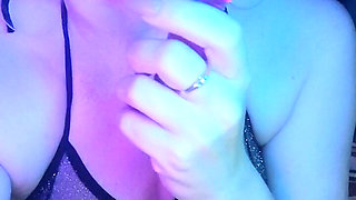 Sensual Blowjob on a Glass Dildo