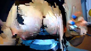 Big boobed Memphis masturbates in a bodystocking