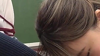 Rope-tied Foot Fetish Lesson Teacher Rui Negoto Sniffs, Licks & Sucks Students Sweaty Feet