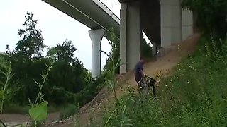 Amazing Blonde German Doll Fucked Under The Bridge