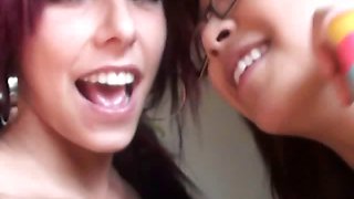 Emo asian lesbians eating teen pussies
