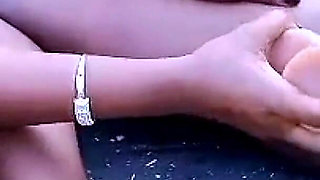 MILF Nikkie and Her Teen GF Dildo Fuck in Public Park