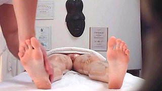 Busty MILF blows the masseuse