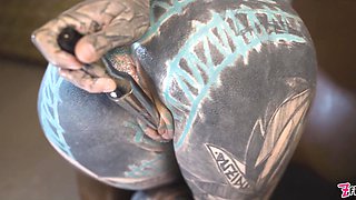 Tatted Teenie Investigating Pound Machine With Her Anal invasion