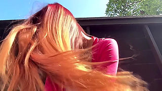 Italian Big Tits Milf Artemisia Love Hot Outdoor Session Long Hair Fetish