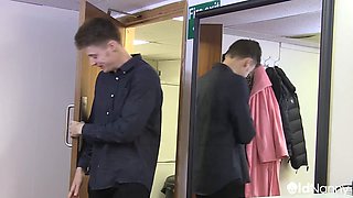 Jack nails the British granny in the dressing room with his big cock