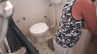 Deep hard fucking cock untill WHITISH LIQUID came Then peeing in toilet