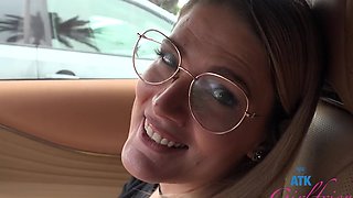 Hardcore fucking in the car with naughty chick Riley Rose