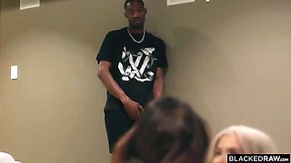 Emma Rosie & Isabella Jules Double Blowjob & Cum on Big Black Cock