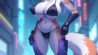 cyberpunk furry hot girl (Ai model)