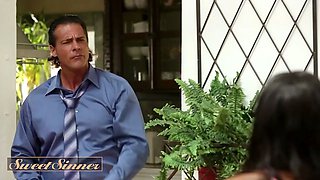Sweet sinner - stud dilf displays his step daughter how a real boy should treat and pound her