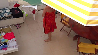 First time on the beach with my wife's step sister having sex, big cumshot on her hairy pussy