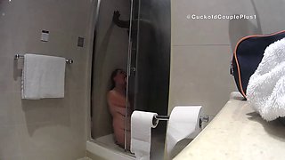 Interracial Shower Sex for Busty Slut Wife