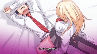 Virgin boy in hentai anime seduced by experienced woman