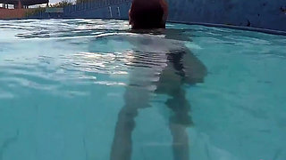 Horny, Swimming Naked in the Pool.
