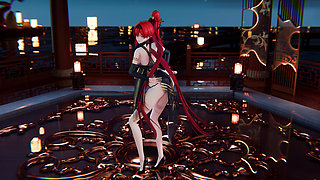 [mmd] 4K Yinyin-bingbing Korean Dance, Lingerie, Erotic Tattoo, Striptease