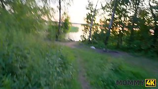 Mommy4k. russian cougar malusha found a man with gigantic dong in the park and fucked him in