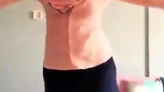 Turkish Arab in Hijab and Turban Performs a Striptease