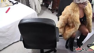 Two chubby ladies are strap-on fucking on live webcam show