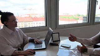 German chubby secretary fucked by boss in the office