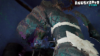 Anal Masturbation and Squirt - Tattoo Girl in Latex - Gapes and Prolapse, ATM