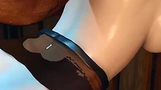 3D Big Boobs Slut Wearing Sexy Lingerie Got Her Asshole Fucked so Hard