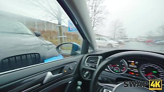 This cuck is just enjoying the show while I fuck his gf