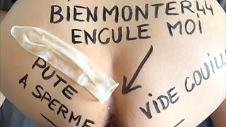 Ass Fuck Me Like an Empty Balls I'm a Whore to Cum Writing on Slut Body