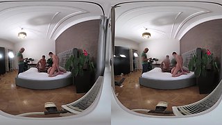 Lady Gang Vr Video Part One- “Yes, Two Dicks Inside Me” Intense Double Vaginal (Dv) Threesome