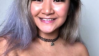 Horny asian teen solo