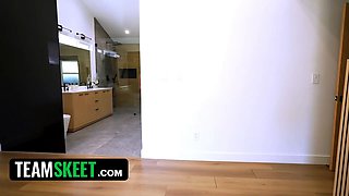 The sweetest laTina Babysitter you’ve ever seen works hard for her creepy new customer