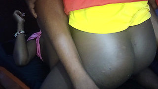 Ebony Girl with a Perfect Ass Takes Huge Black Dick by Spreading Her Legs Wide Open