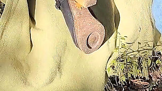 Threesome gets fucked in the forest and takes a good cumshot