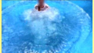 Wifey Wet Shirt in the Pool with Perfect Braless Tits