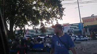 Risky Public Masturbation Inside the Taxi Non-tinted