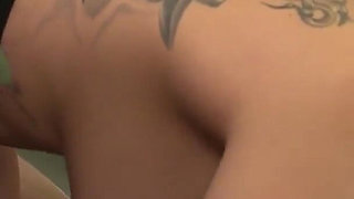 Curvy tattooed brunette does hot sex with boyfriend in the office