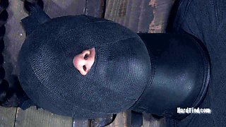 Enthralling bitch has rough sex with a black mask on