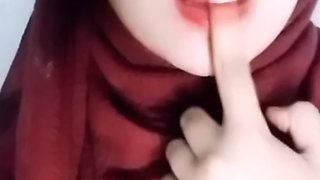 Long Time No See with My Girlfriend Hijab Big Natural Breasts Horny Plug Pussy